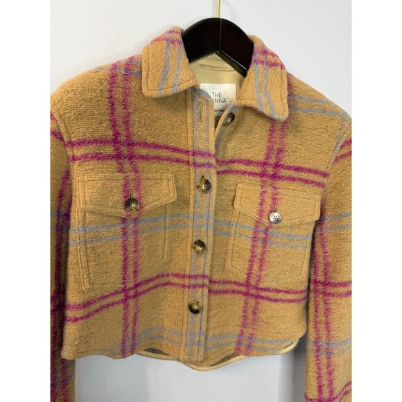 Wilfred Free The Ganna Cropped Shirt Jacket Cropped Wool Shacket Sz XS - Picture 2 of 13